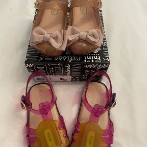2 Darling Pairs of Mini Melissa Shoes- Size 7